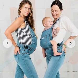 Mumsie The Classic Denim Maternity Baby Carrier Overalls Size 16